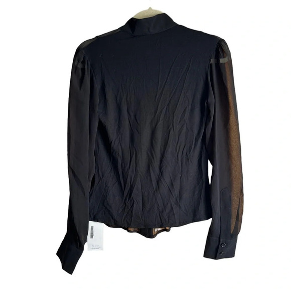 HANITA BLACK RUFFLE BLOUSE - Picture 2 of 6